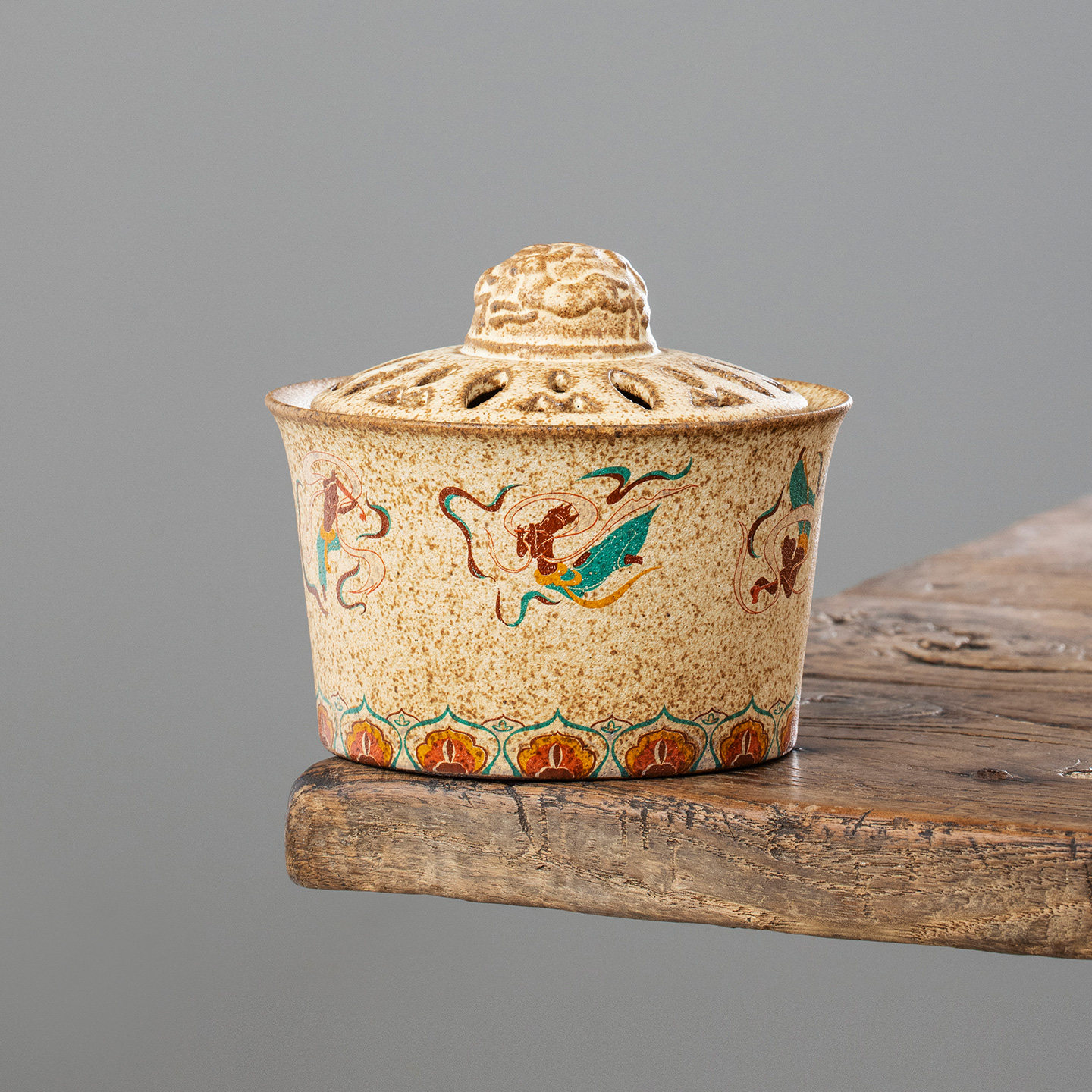 敦煌文创飞天仕女盘香炉国潮风复古陶瓷单个盘香薰炉摆件香座香托,餐饮具,茶道/香炉,淘宝优惠券,粉丝福利购,淘宝优惠卷