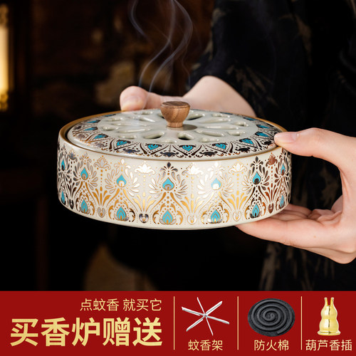泥土故事汝窑陶瓷蚊香炉香炉