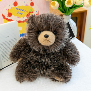 正版坐姿长毛慵懒大狗熊毛绒公仔玩偶可爱呆萌安抚陪伴卓伴礼物