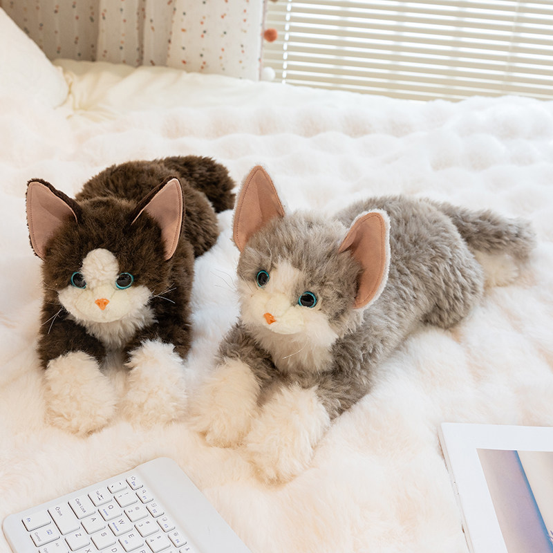 仿真德文猫公仔黑猫咪布图片