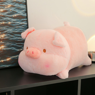 小猪抱枕粉色趴姿猪公仔毛绒玩具床上陪着睡觉枕头可爱椅子腰靠垫