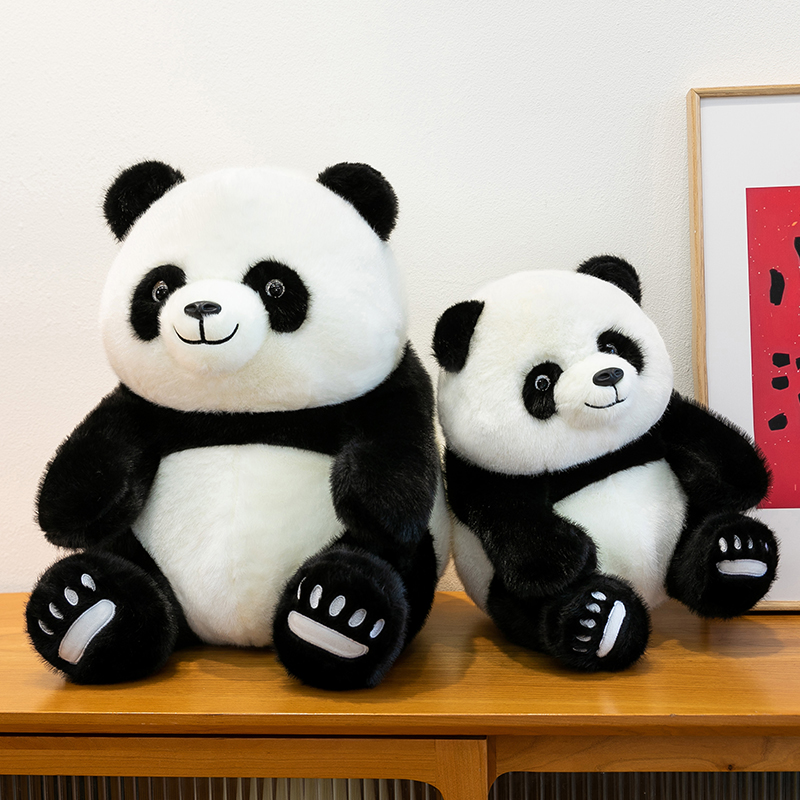 仿真熊猫坐姿陪睡公仔毛绒玩