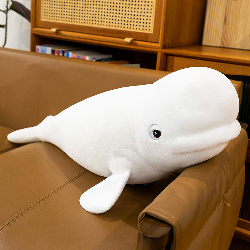 仿真大白鲸海豚公仔毛绒玩具海洋动物模型儿童科普教育生日礼物