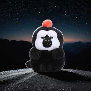 网红黑色猿猴子红山动物园白面僧面猴公仔毛绒玩具玩偶猩猩布娃娃