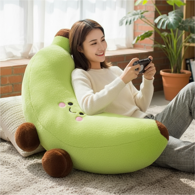 可爱创意绿色香蕉抱枕长条枕头