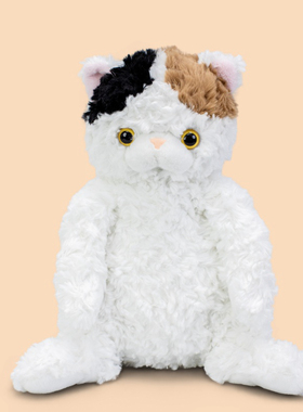 可爱白色猫咪毛绒玩具公仔柔软三花猫喵抱枕玩偶儿童陪伴礼物女孩