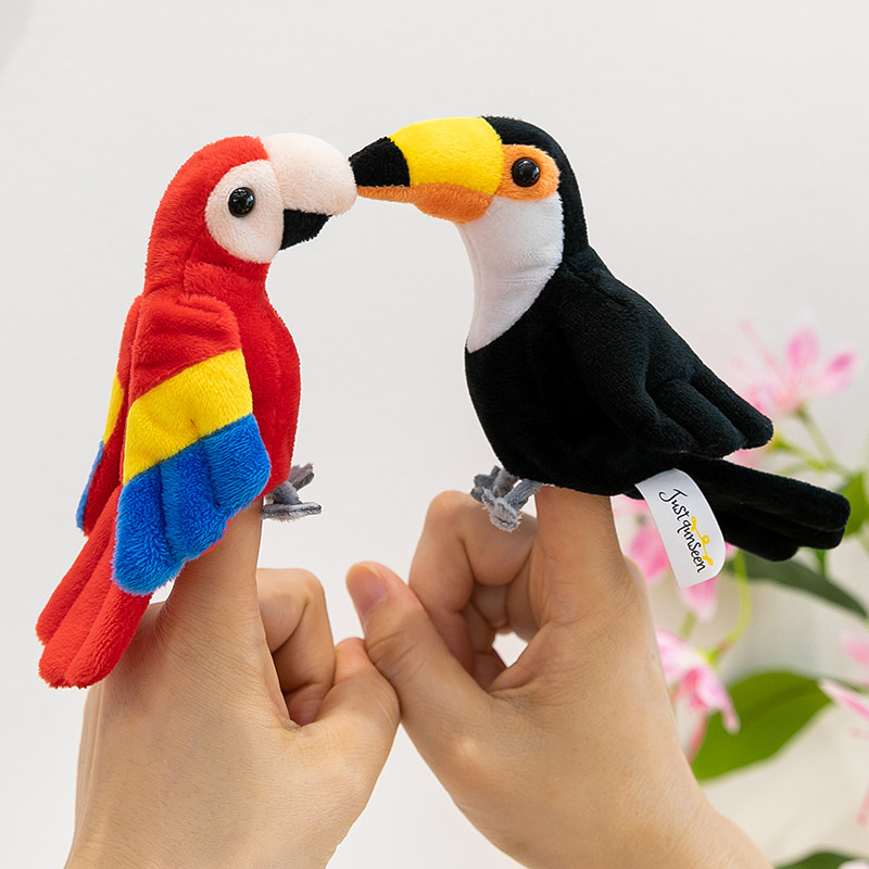 仿真鹦鹉指偶小鸟动物玩偶毛绒玩具儿童亲子早教手指玩偶表演公仔,玩具/童车/益智/积木/模型,毛绒/玩偶/公仔/布艺类玩具,淘宝优惠券,粉丝福利购,淘宝优惠卷