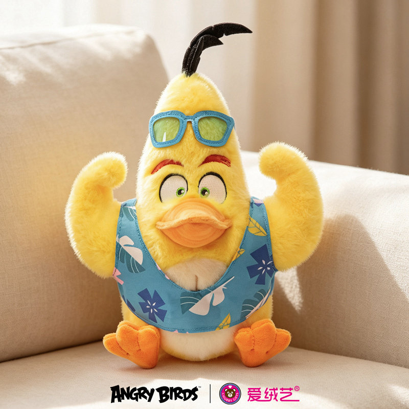 正版Angry Birds愤怒的小鸟冒险特工公仔飞镖黄色鸟毛绒公仔玩偶