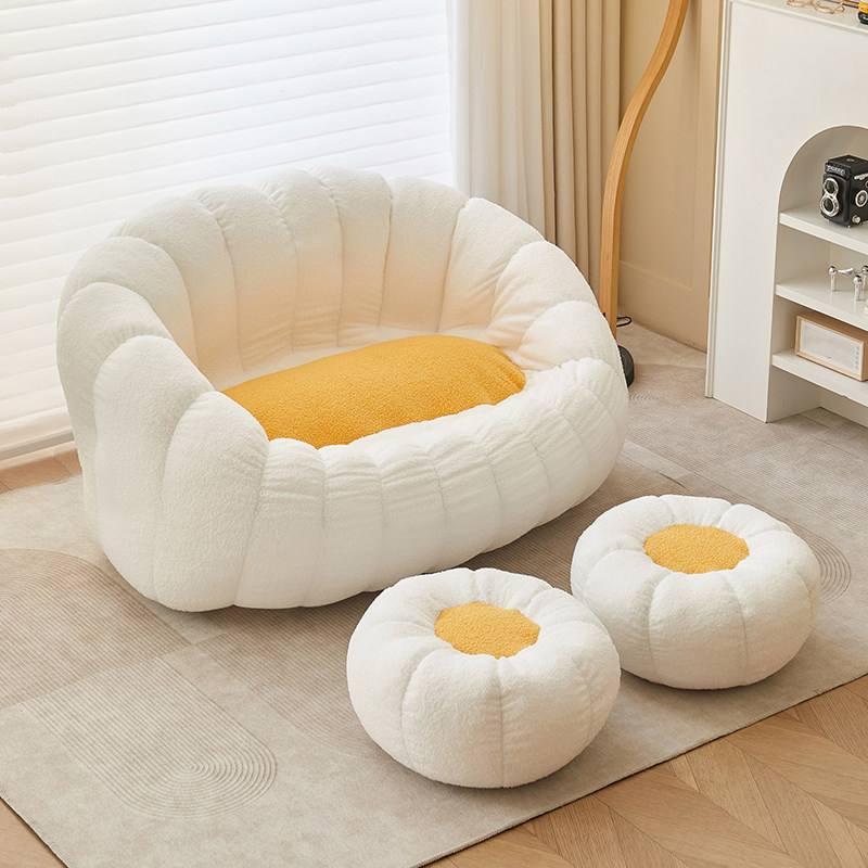 懒人沙发可躺可睡2026新款不占地方的小豆袋单人卧室榻榻米窝窝椅