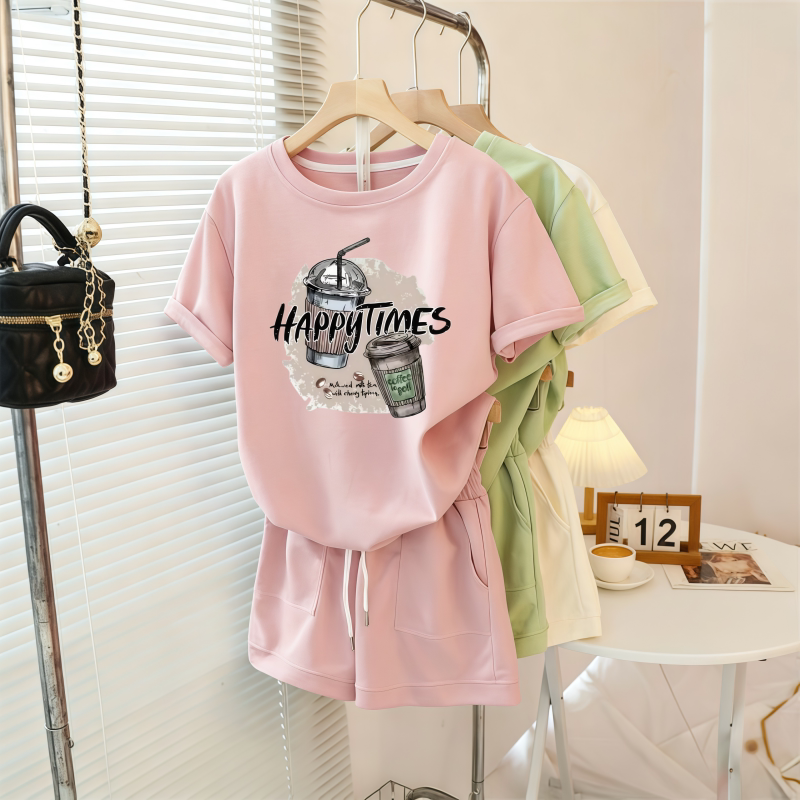 女童夏装夏季短袖套装中大童8到12岁卡通印花短袖短裤休闲一整套