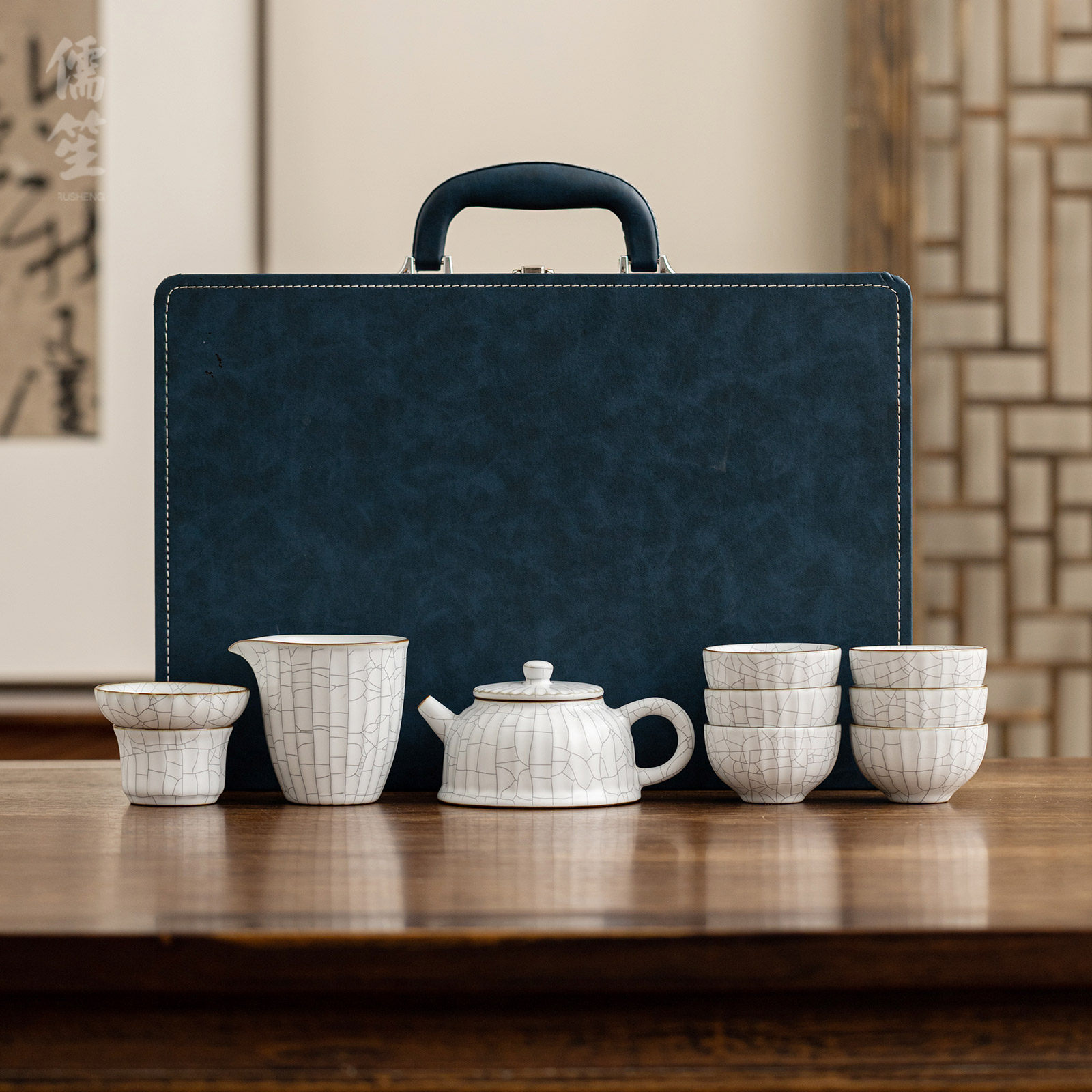 泉德堂汝窑套装茶壶陶瓷茶器家用功夫茶具家用送礼泡茶壶礼盒装