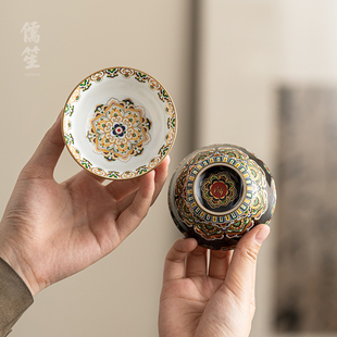 儒笙创意国潮风主人杯个人单杯敦煌文创陶瓷品茗杯功夫茶具杯盏