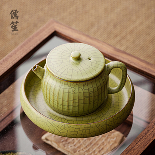陶瓷茶具茶壶高端家用哥窑单小茶壶办公室专用喝茶功夫泡茶壶套装