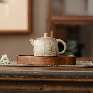 描金复古传世哥窑茶壶陶瓷茶具家用高端泡茶壶送礼叶金塔大师