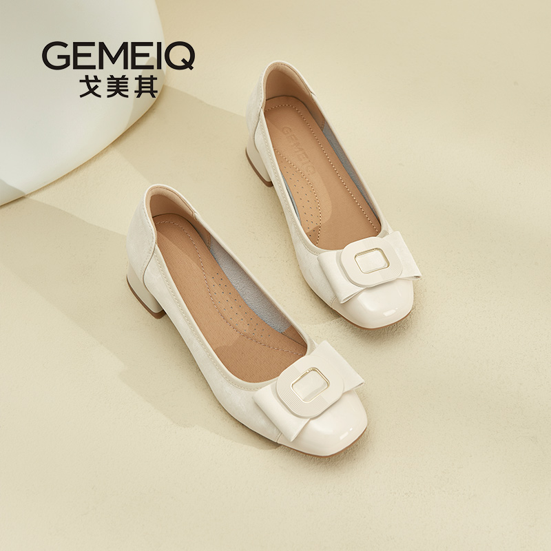 戈美其法式配裙子时尚平底女鞋