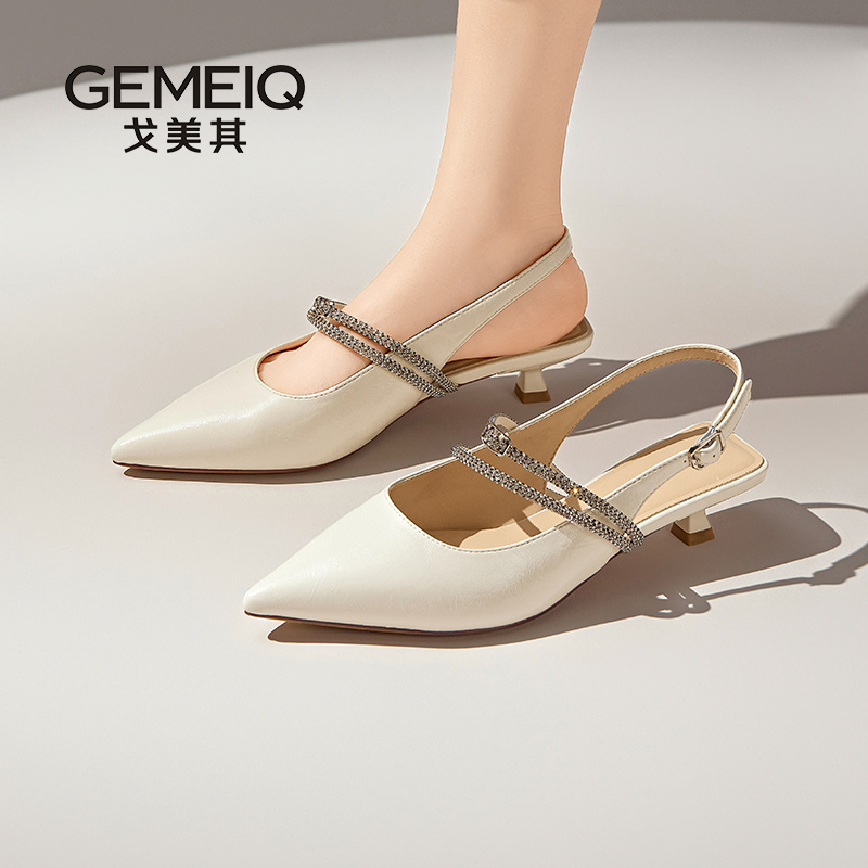 戈美其配裙子法式绝美跟鞋