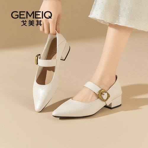 戈美其玛丽珍鞋法式气质通勤