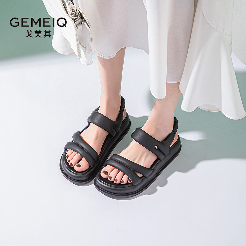 戈美其休闲配裙子软底运动凉鞋