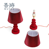 吾游结婚中式 台灯卧室床头灯长明灯家用新娘浪漫红色婚庆陪嫁一对