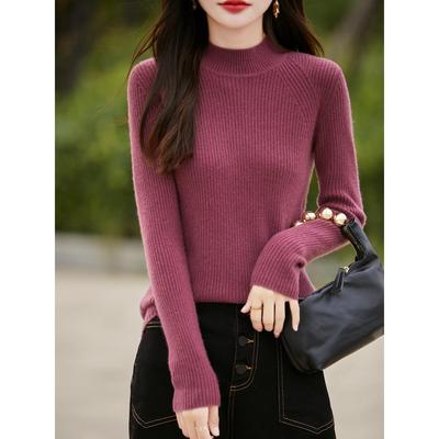 高级感半高领毛衣打底衫女2025秋冬新款内搭显瘦舒适弹力针织上衣