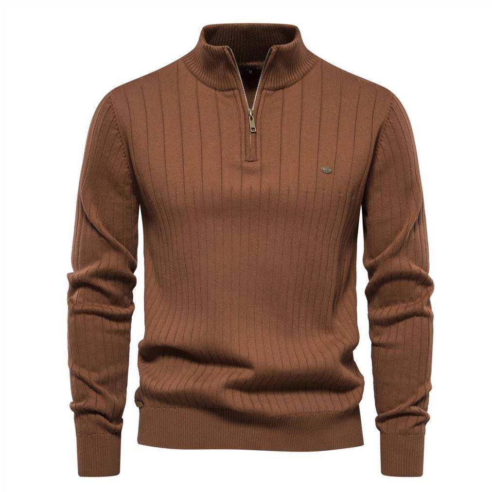 GM新潮 秋冬立领毛衣男士新款纯色半拉炼针织衫稳重高品质上衣潮,男装,秀禾服,淘宝优惠券,粉丝福利购,淘宝优惠卷