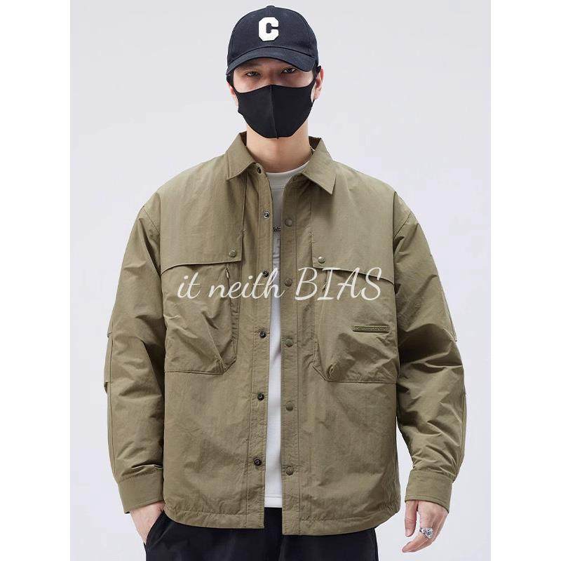 it neith BIAS工装外套男士秋冬季2025新款宽松加厚翻领夹克棉衣,男装,大码上装,淘宝优惠券,粉丝福利购,淘宝优惠卷
