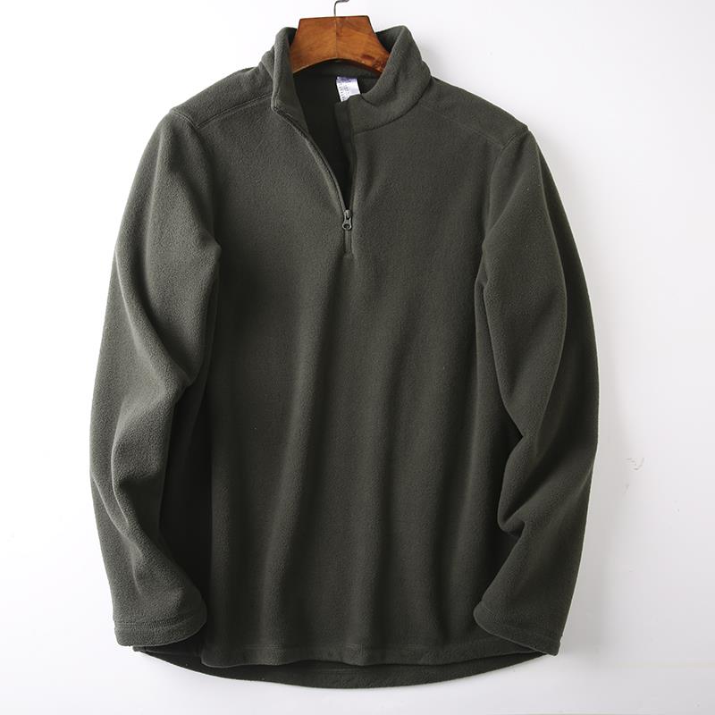 MAROLIO~高端进口！秋冬立领套头卫衣男双面摇粒绒半拉炼保暖上衣