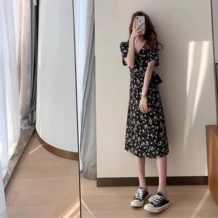 欧洲站夏季 复古轻奢甜美初恋减龄v领显瘦碎花连衣裙 2025新款 法式