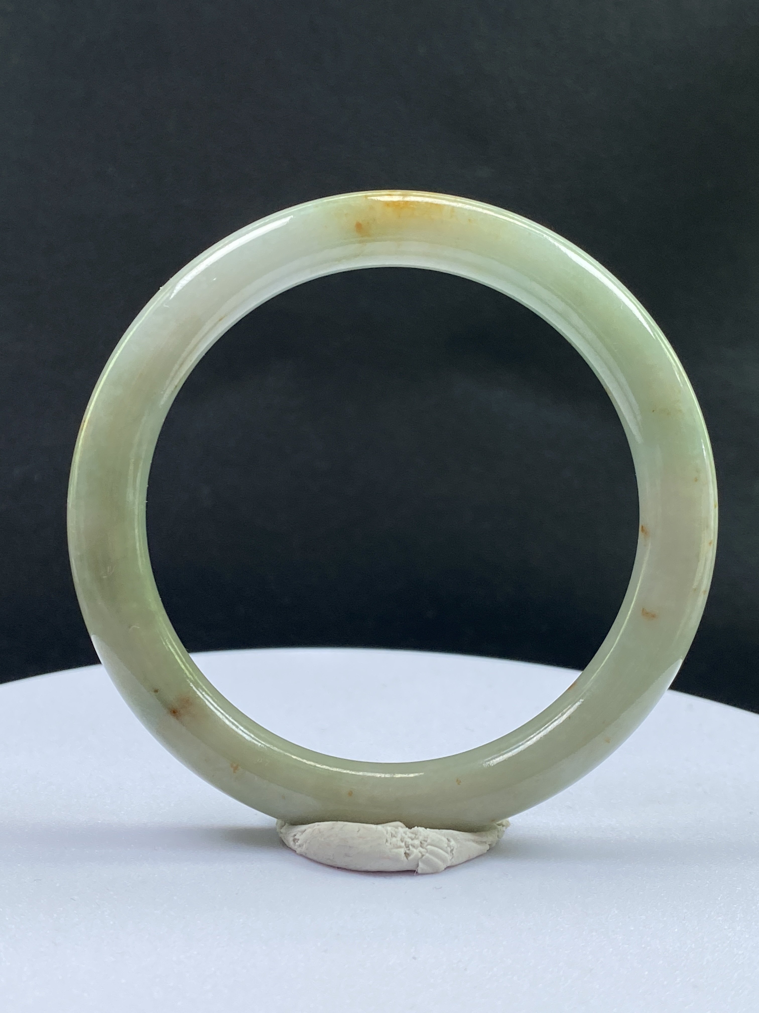 52圈口 天然A货翡翠飘花圆条手镯 掌宽68mm左右戴 证书号2897