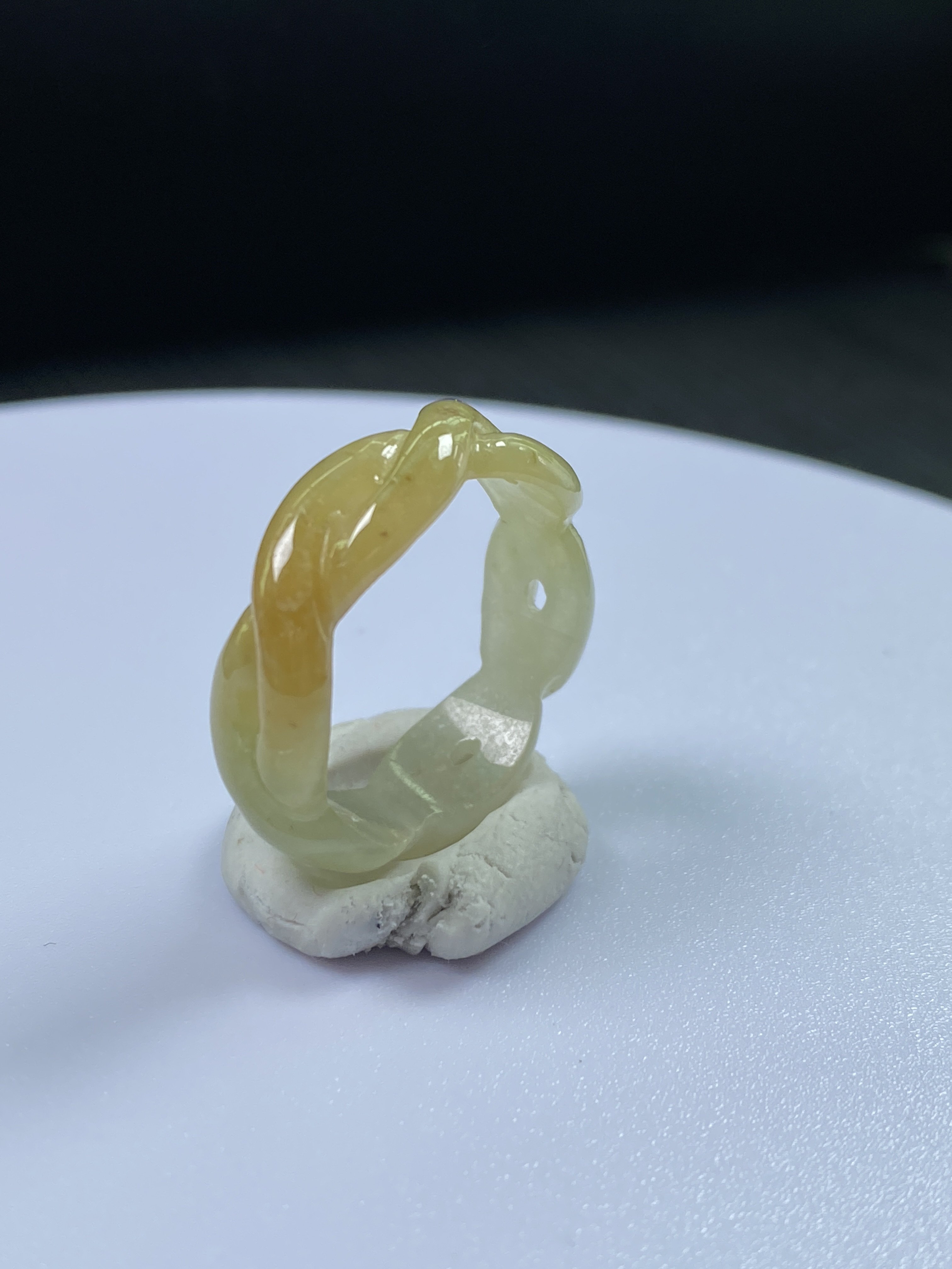 内径19.6mm 天然A货翡翠冰种黄翡戒圈 港码21.5号 证书编号1456
