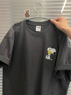 宽松男女同款 T恤2025夏季 oversize情侣圆领上衣 复古纯棉短袖 美式