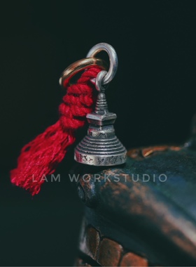 Lam手作 原创925银藏传藏式塔擦佛侧挂diy文玩配饰百香籽凤眼