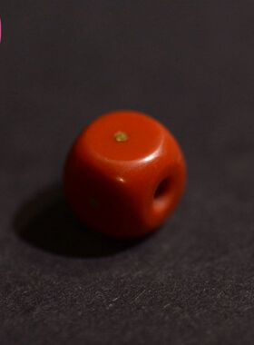 lam手作  南红错金24k咒点珠 六楞面 di'y顶珠 腰珠