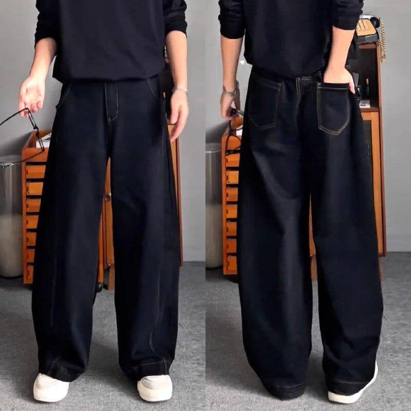 牛仔裤男款春秋宽松直筒垂感阔腿裤2026新款美式高街潮牌男生裤子