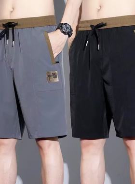 中国风男裤男款超好看短裤夏装青少年跑步运动可放手机休闲五分裤