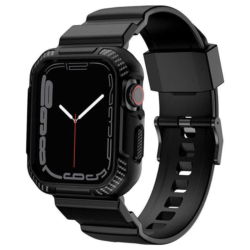 适用AppleWatch9表带iWatchS8碳纤维纹iWatch7一体苹果手表带S9/S8运动SE表壳iWatchUltra保护壳套SE壳Ultra2属于什么档次？