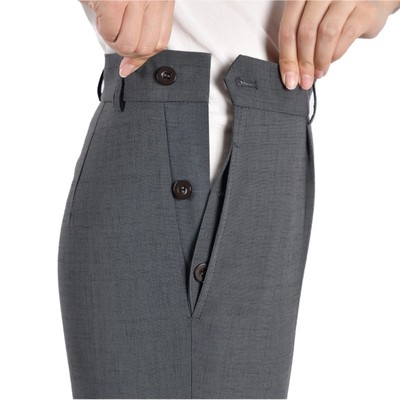 夏季老年人旁开扣高腰妈妈裤薄款