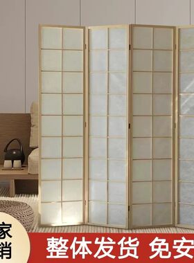 日式屏风隔断禅意移动折屏简约现代客厅玄关酒店卧室格房间