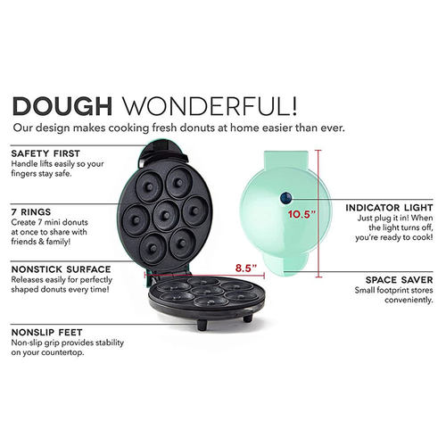 跨境七孔美规迷你甜甜圈圆饼机 不粘涂层蛋糕机早餐机Donut Maker