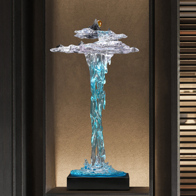 流水假山摆件进门入户玄关办公室生财景观大件落地开 业乔迁送礼