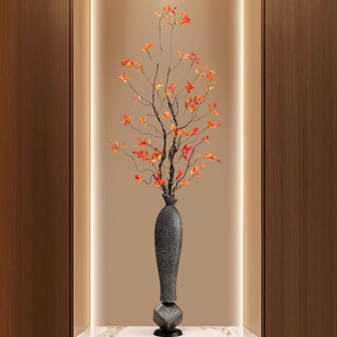 时来运转花艺摆件简约细长高陶瓷花瓶入户玄关客厅壁龛电视柜装饰