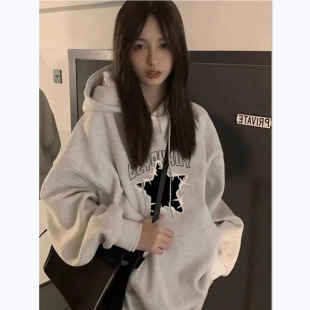 加绒加厚棉连帽卫衣女春秋冬韩版新款学生休闲宽松外套潮男