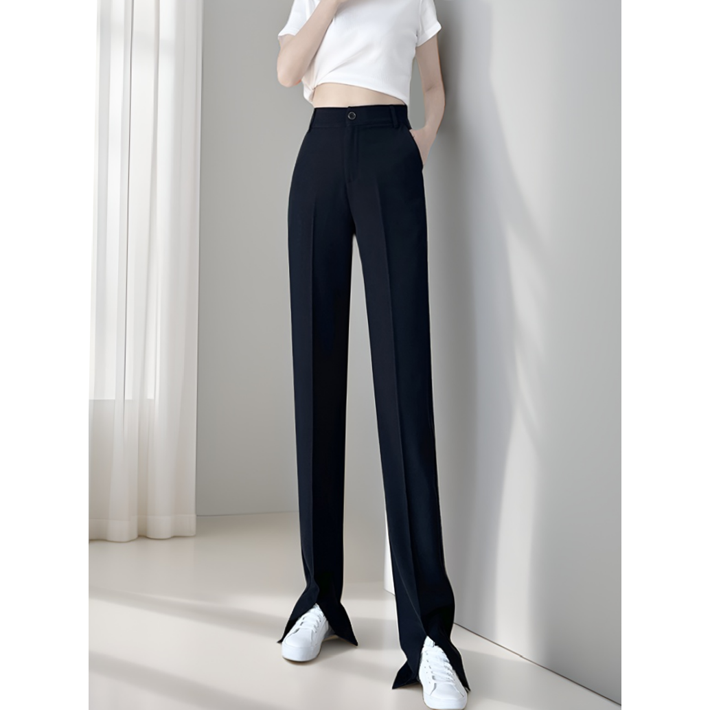 加长版西装布显瘦垂感高腰裤子