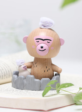 森活木趣书桌装饰客厅可爱动物治愈解压儿童礼物汽车弹簧娃娃摆件