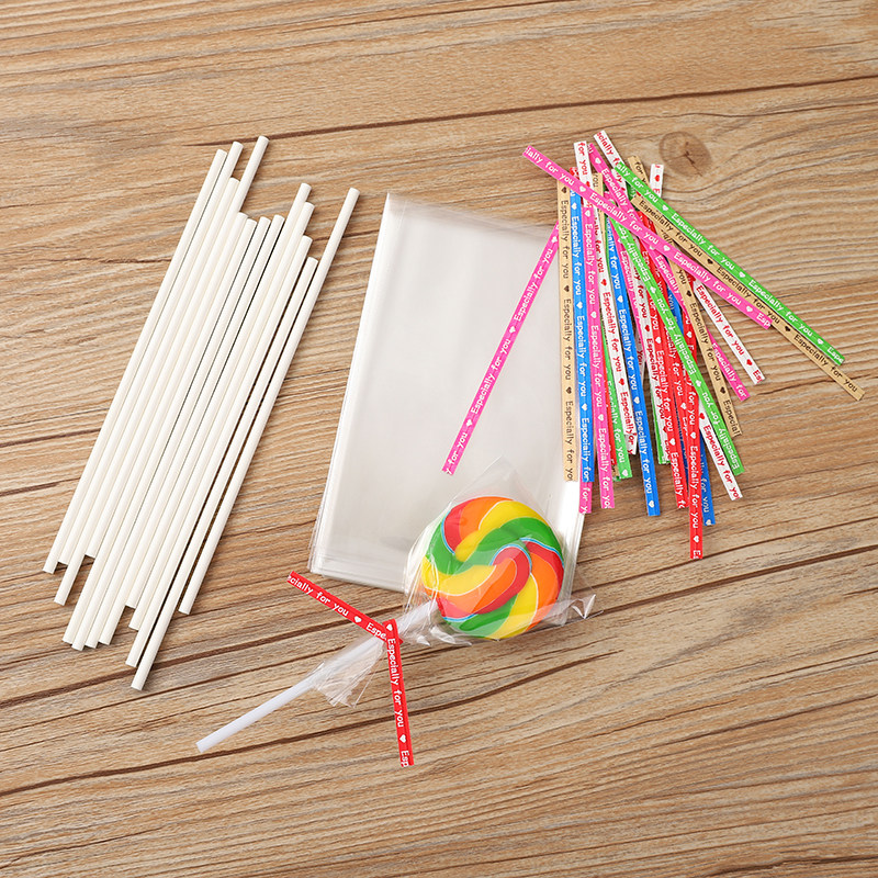 DIY烘培包装袋 巧克力棒棒糖透明包装袋 饼干 星空棒棒糖袋100枚