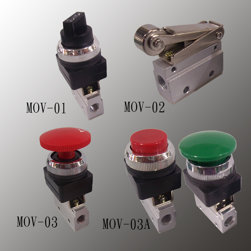 气动按钮机械阀 mov-01 mov-02 mov-03 mov-03a g1/8 dn4一进一出