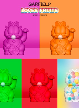 ZCWO正品GARFIELD水果加菲猫盲盒卡通手办可爱猫咪潮玩摆件收藏