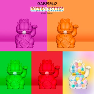ZCWO正品GARFIELD水果加菲猫盲盒卡通手办可爱猫咪潮玩摆件收藏