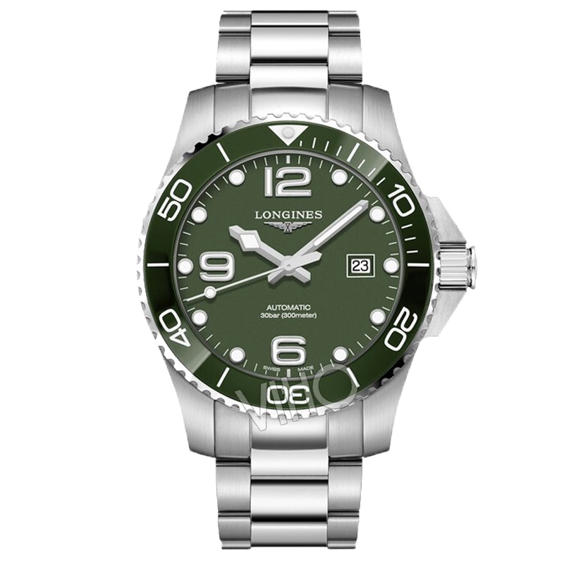 longines浪琴手表男康卡斯系列陶瓷绿盘机械男表l3.781.4.06.