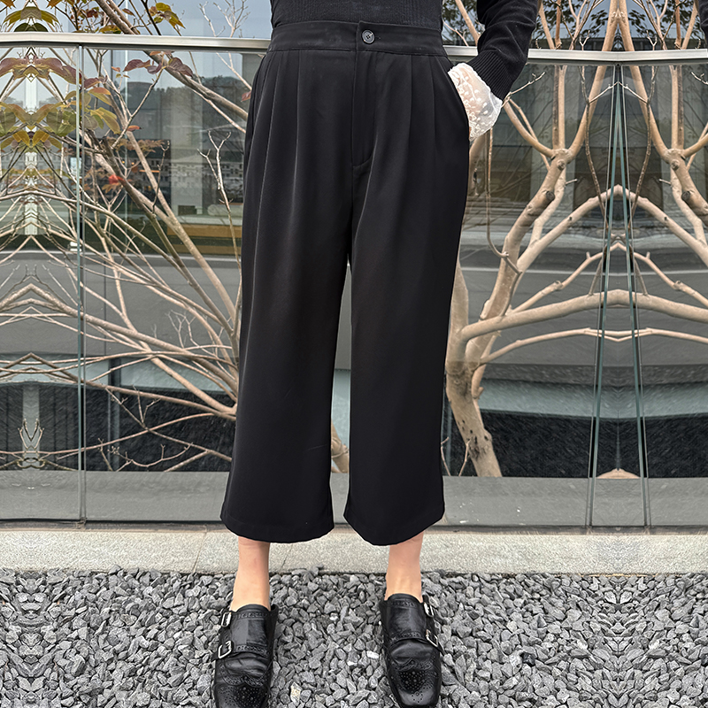 大码女装西装裤宽松显瘦